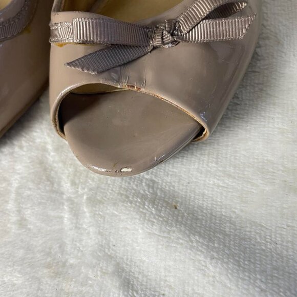 GUC Fergalicious Nude/Tan Open Toe Pumps size 7.5 - Picture 4 of 7